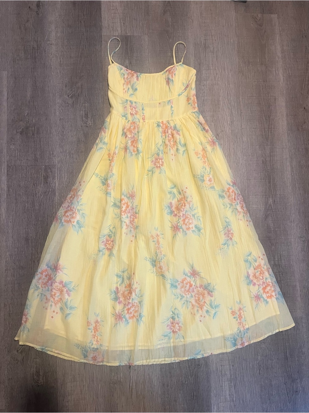 American Eagle Outfitters Yellow Floral Maxi Dress